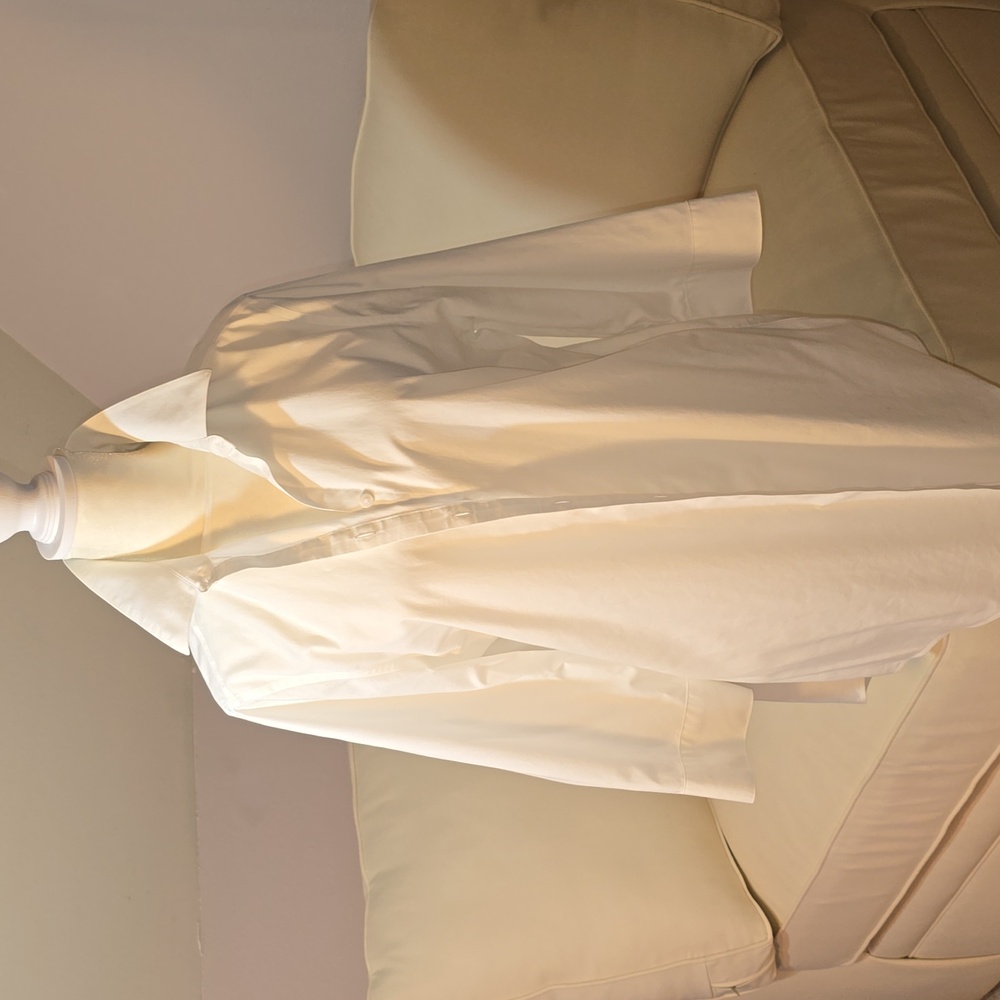 White Boyfriend Shirt with 3/4 sleeves